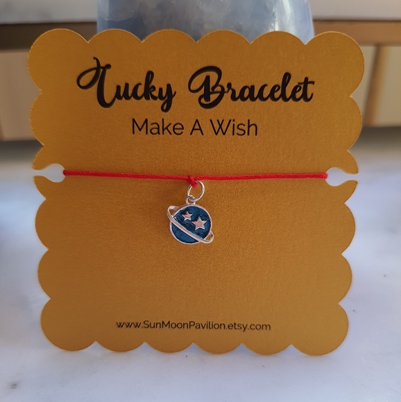 Sterling Silver Universe Planet Charm Chinese Red String Bracelet轉運紅繩手鍊 - Picture 2 of 4